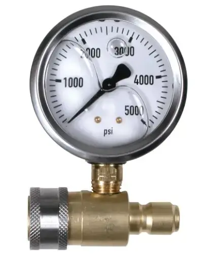 Pressure Test Gauge - 5000 PSI with 3/8 inch Quick Connects