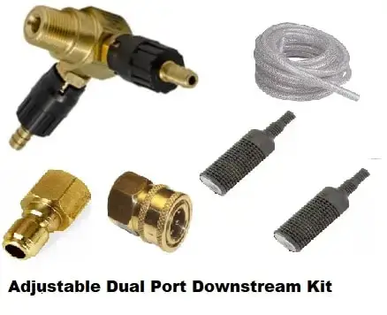 100785 Dual Adjustable Port Injector Kit 3-5 GPM Brass